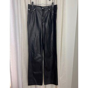 Zara faux leather straight leg pants womens US size 6 edgy goth